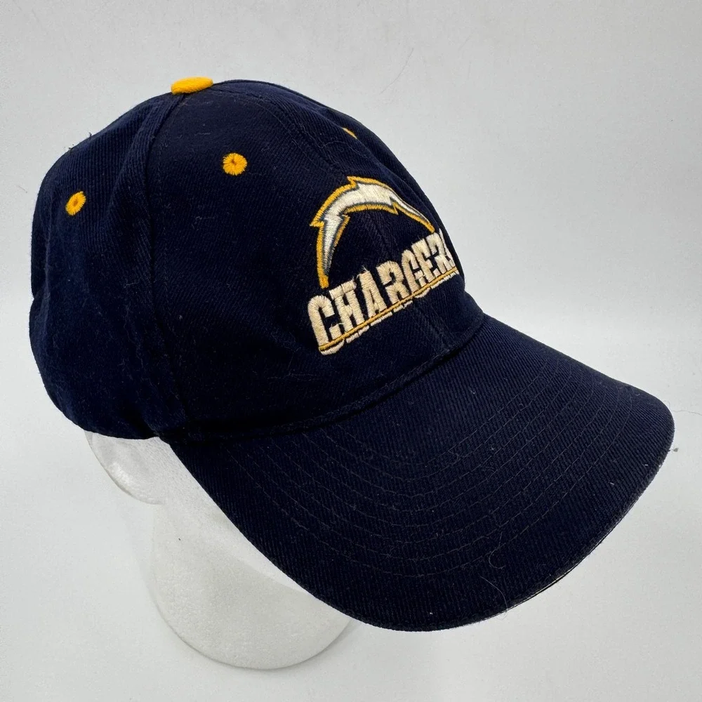 Vintage San Diego‎ Chargers NFL Navy Blue Yellow Strapback Hat Baseball Cap
